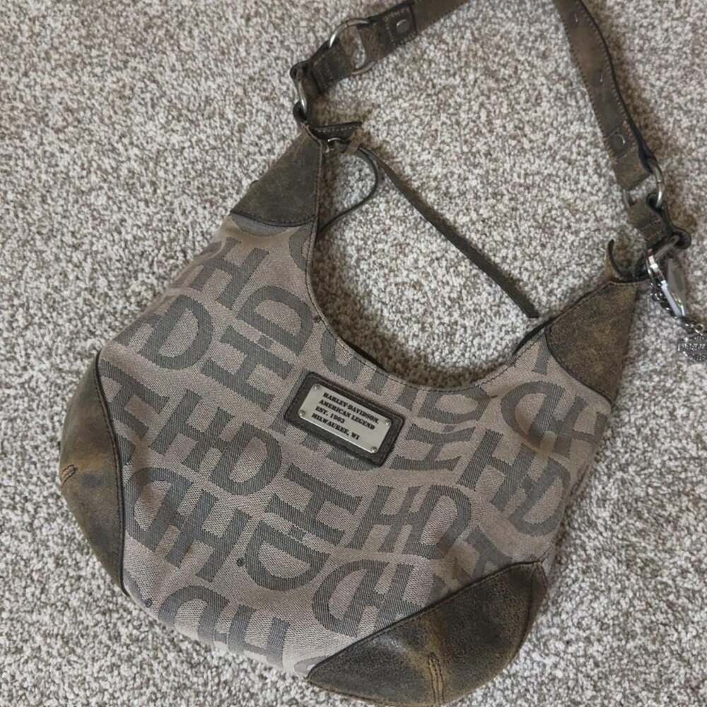 Harley-Davidson Monogram Logo Hobo Purse with Charms